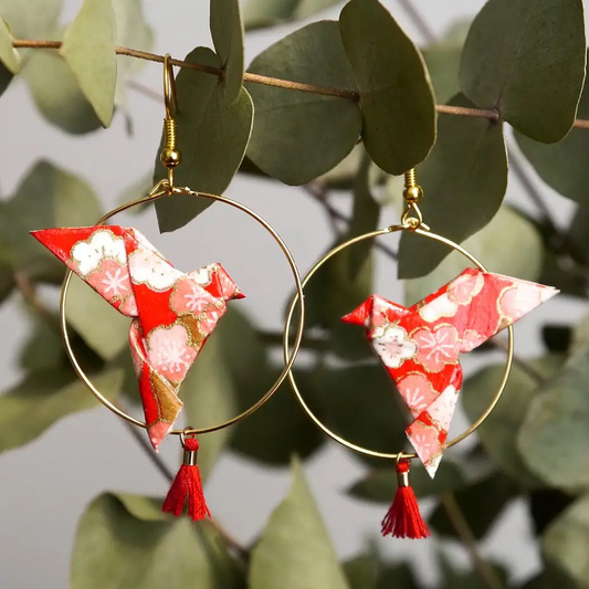 Red Crane Hoops